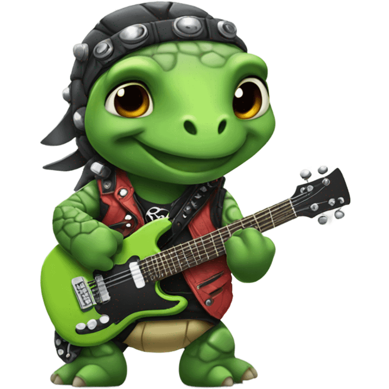 Cute punk rock turtle  emoji