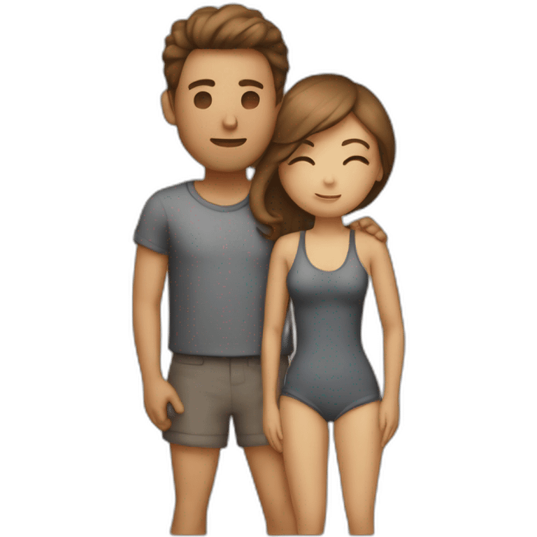 Intimate relationship man and woman body emoji