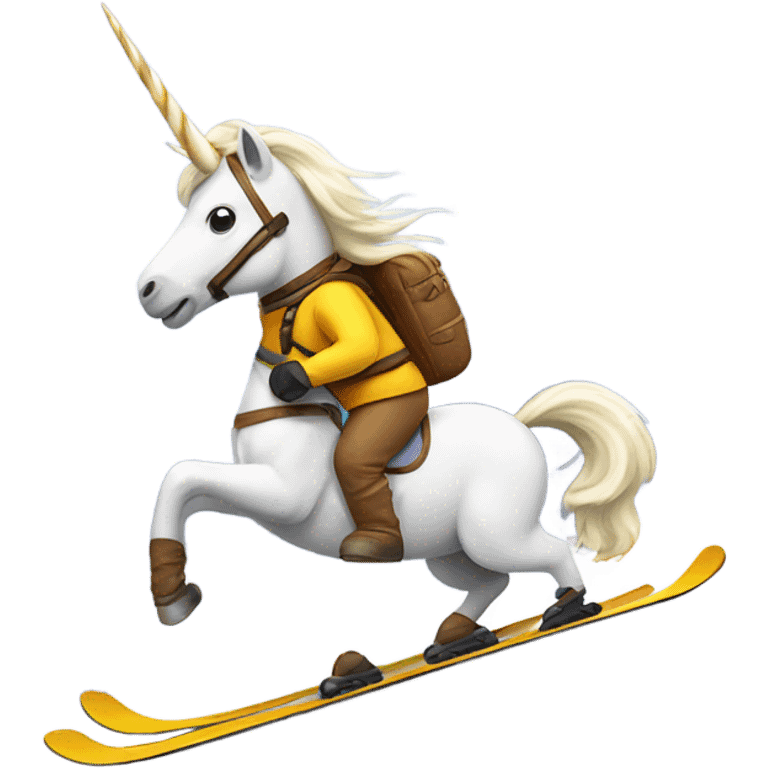 Unicorn skiing emoji