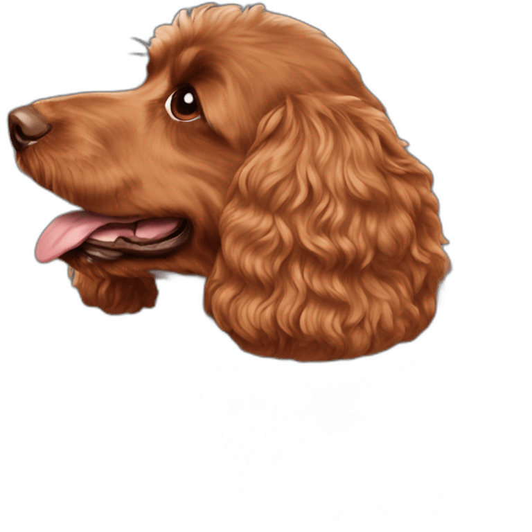 Reddish brown cockapoo from the side emoji