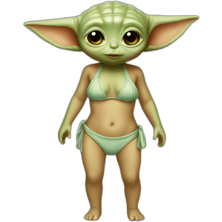 Baby yoda in bikini emoji