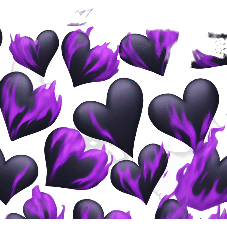 Black heart with purple flames emoji