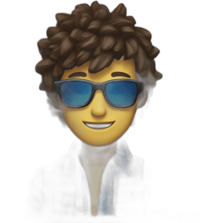 Lololoshka is a minecrafter with blue sunglasses and Blue & Black Plaid Bandana Scarf And brown Unkempt short hair in a chaotic hairstyle  emoji