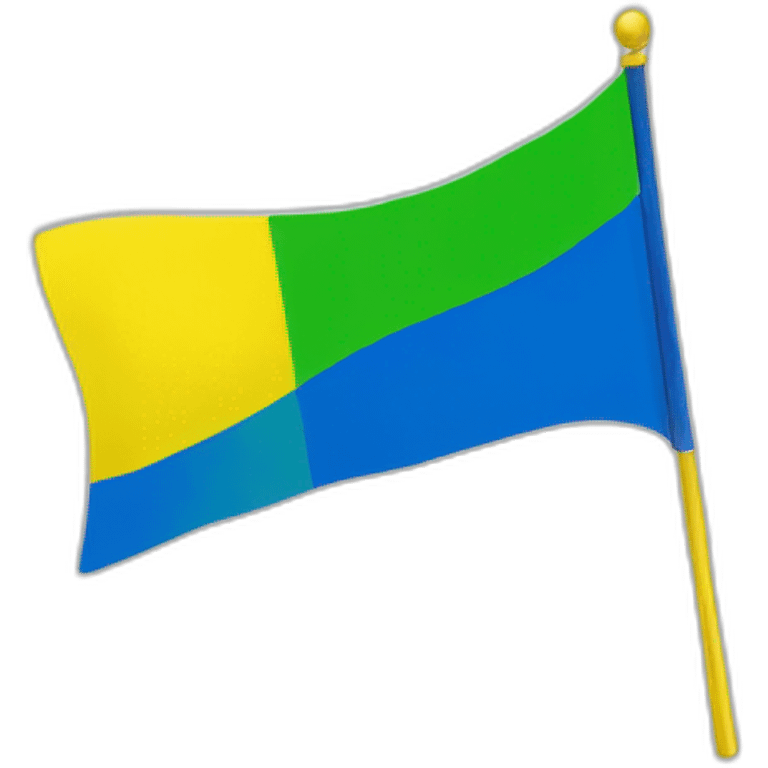 Drapeau bande bleu vert jaune emoji