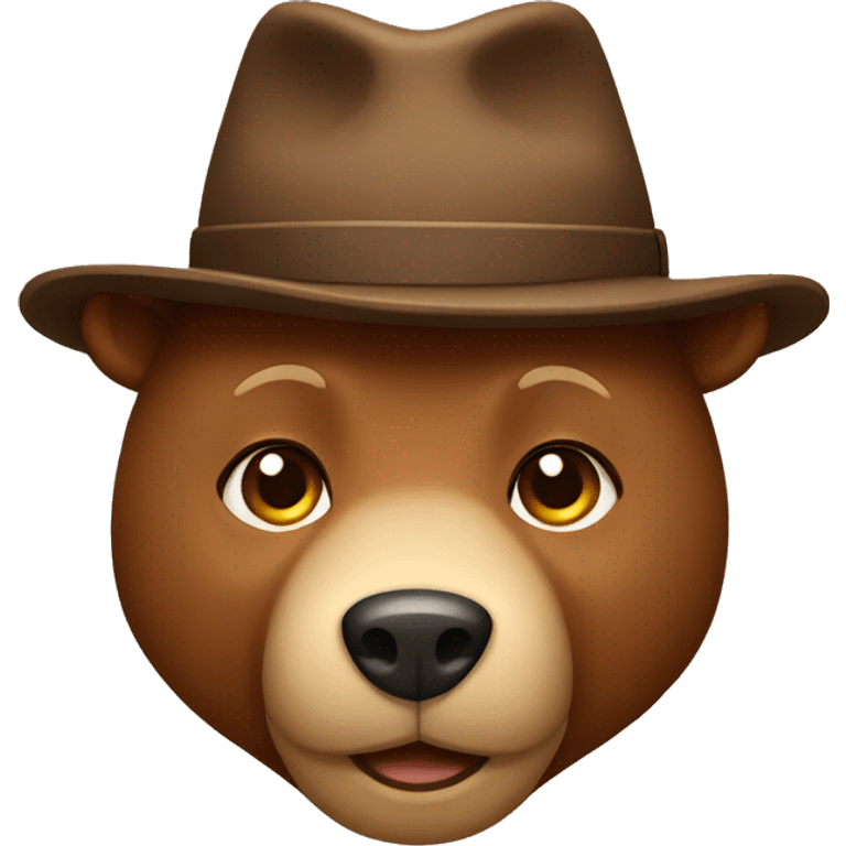 bear wearing brown hat emoji