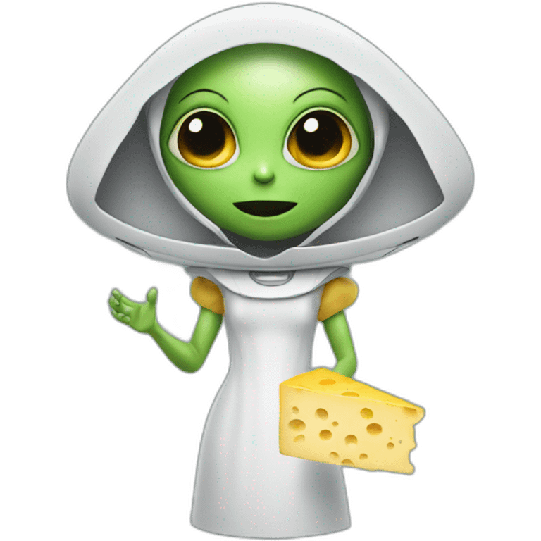 Miss alien with cheese emoji