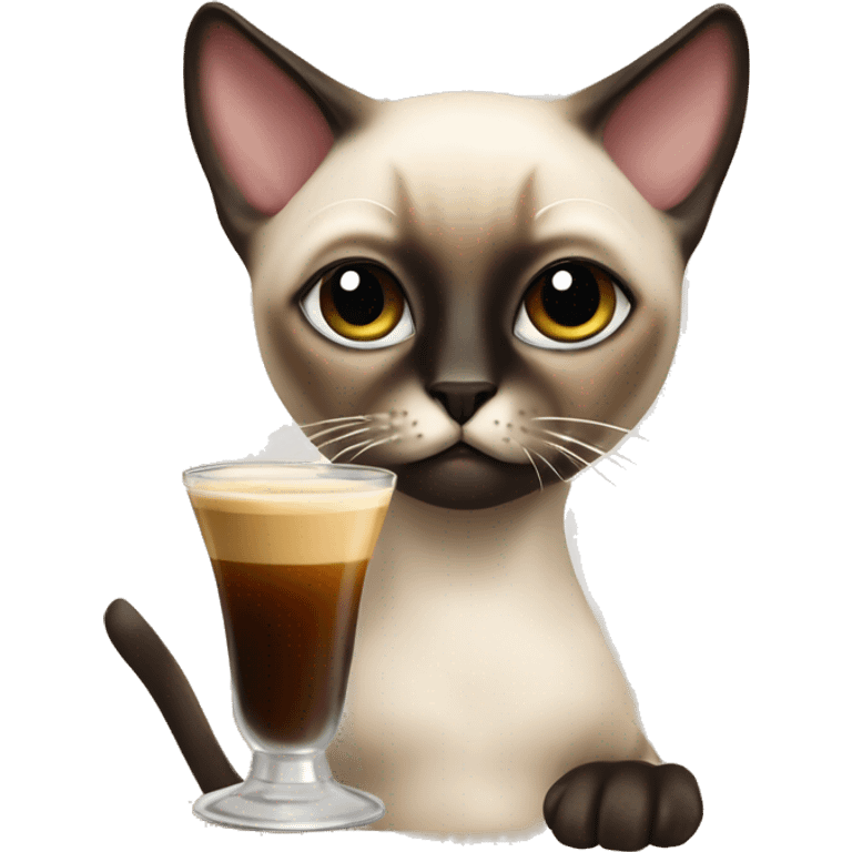 Siamese cat drinking espresso martini emoji