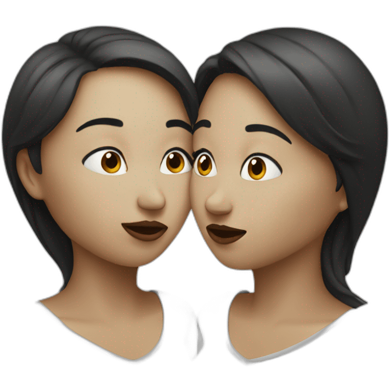 Two women kissing emoji