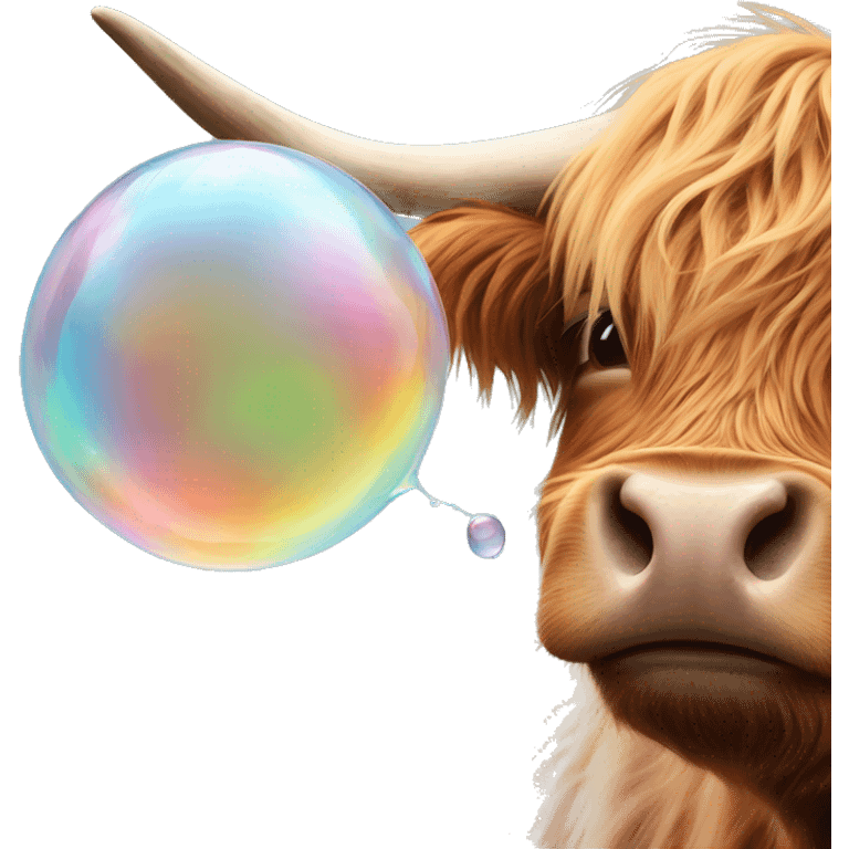 Highland cow blowing bubble  emoji