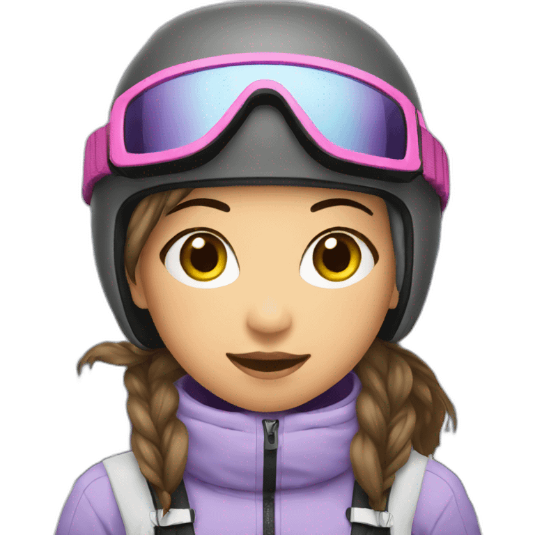 Asian girl skiing emoji