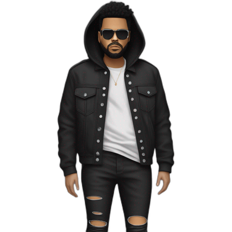 the weeknd concert outfit in leg 2 emoji