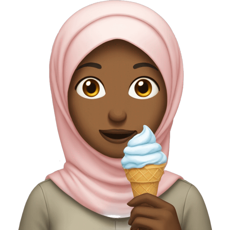 Hijabi woman eating ice cream  emoji