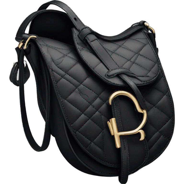 dior black saddle bag  emoji