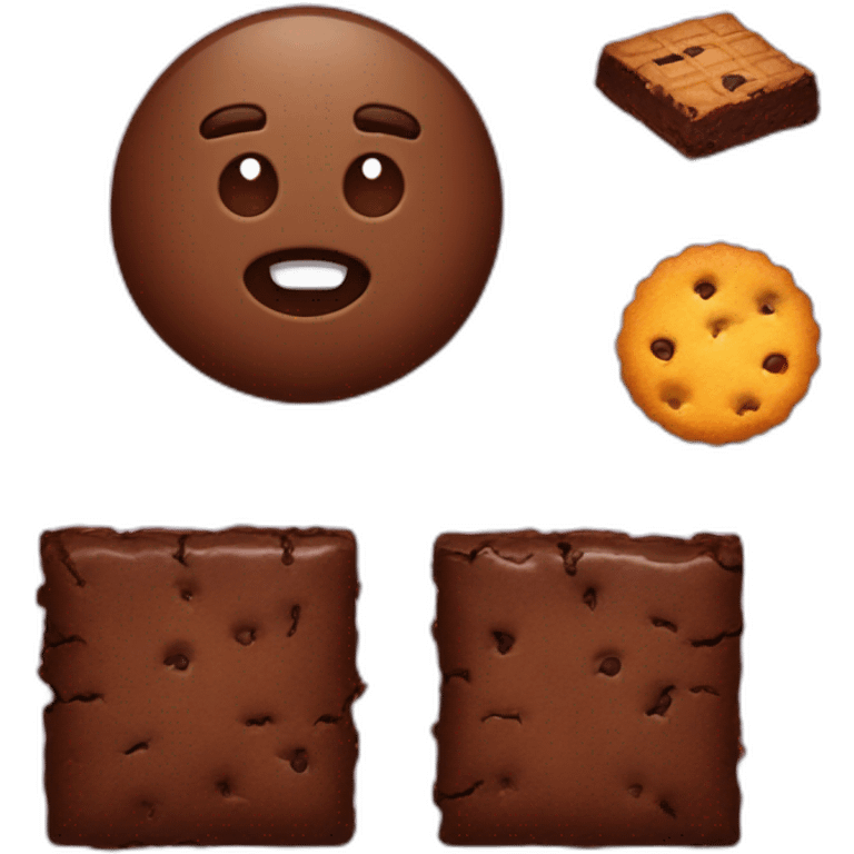 Brownie y galletas emoji