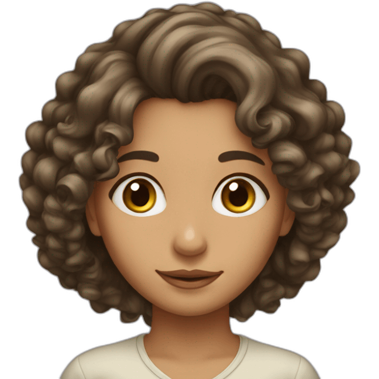 Fair skined pakistani girl with curly long hair emoji