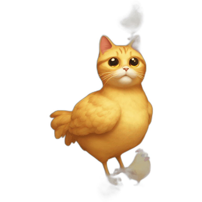 cat on a chicken emoji