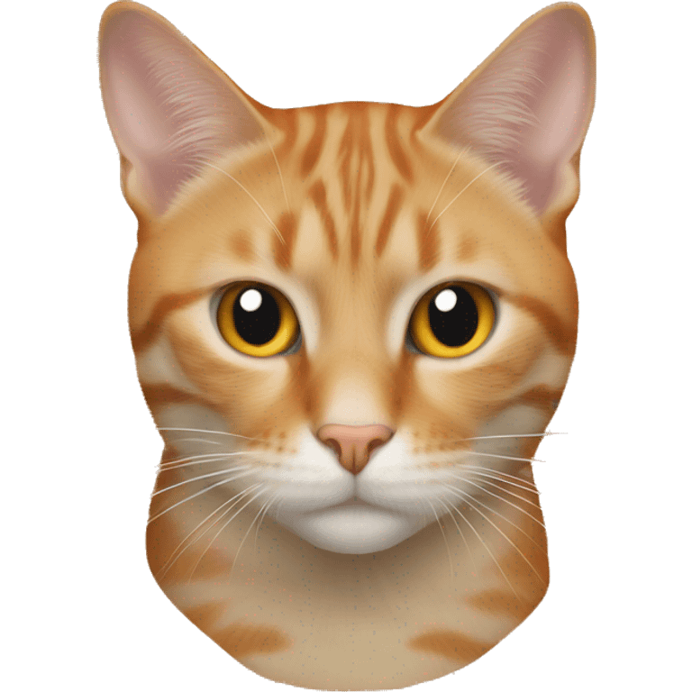 Orange cat with left eye missing, white around the chin and neck emoji