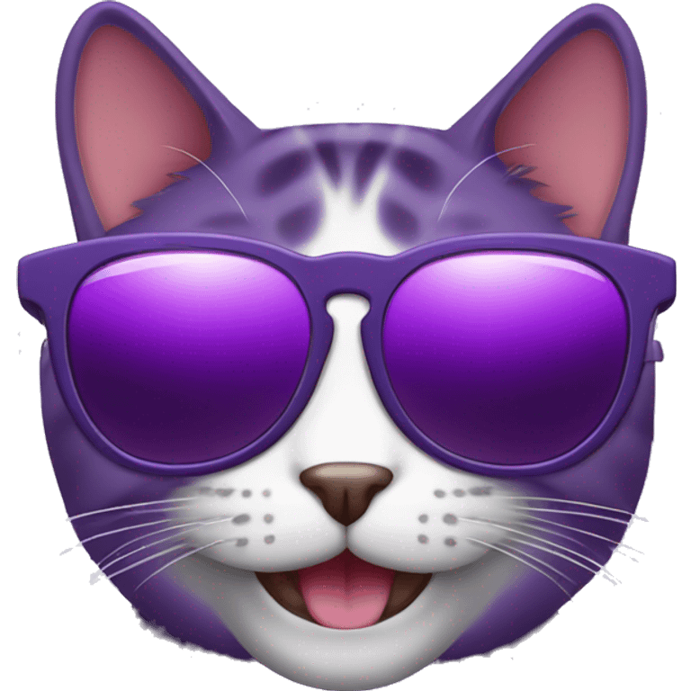 gato morado con gafas emoji