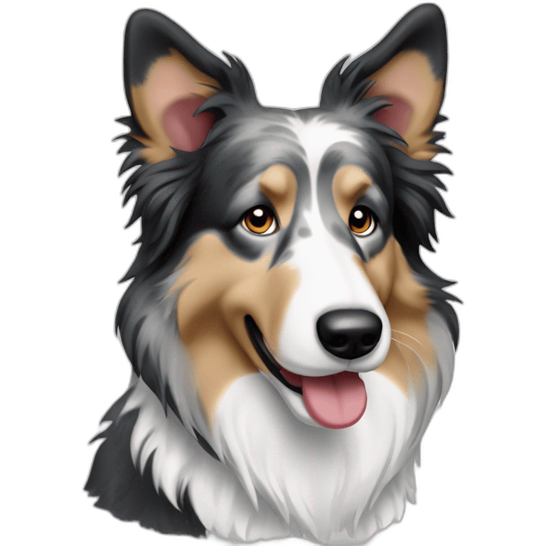 Blue merle collie dog no brown markings emoji