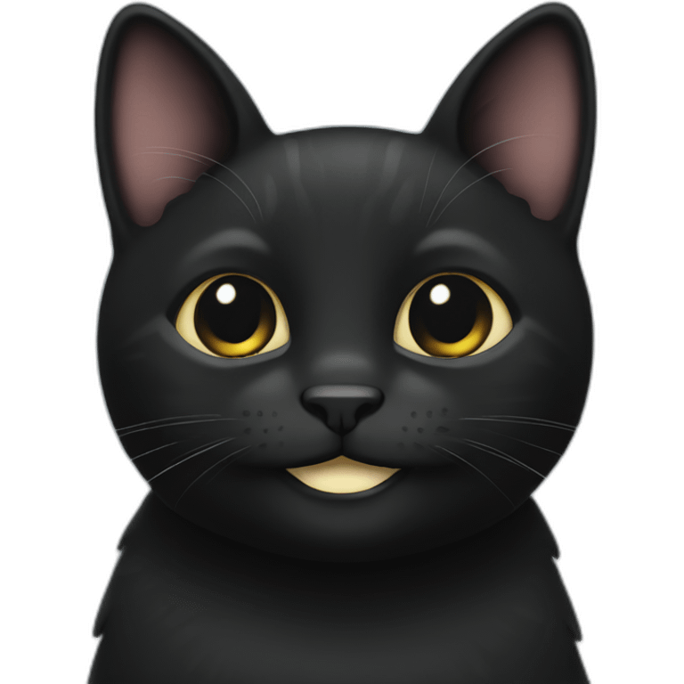 Black sweet cat smiling emoji