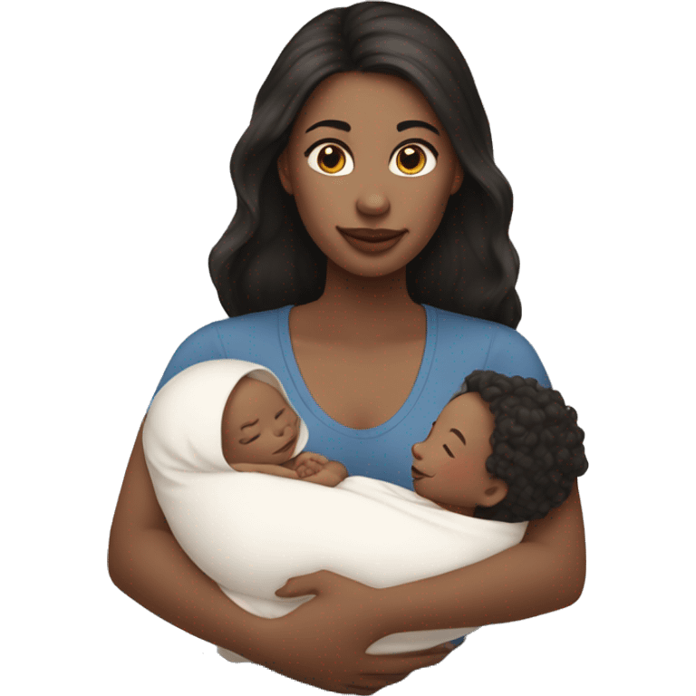 mom holding newborn baby girl with white skin dark hair and white skin newborn white girl baby emoji