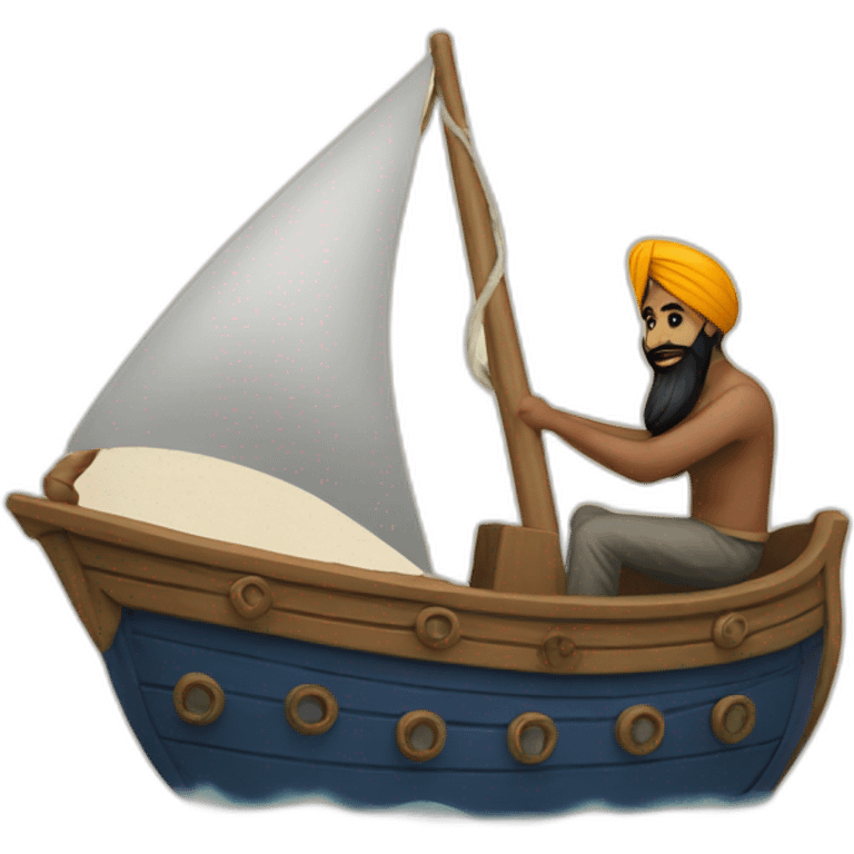 A sikh guy sailing a ship emoji