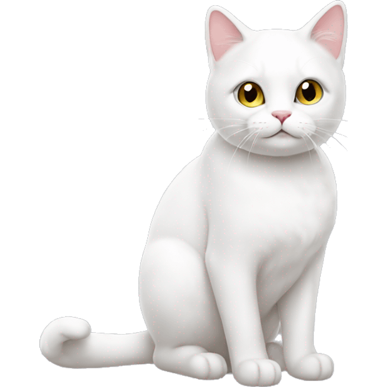 rainbow white cat emoji