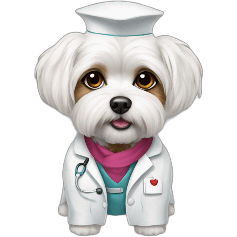 Maltese Shitzu in doctors outfit emoji