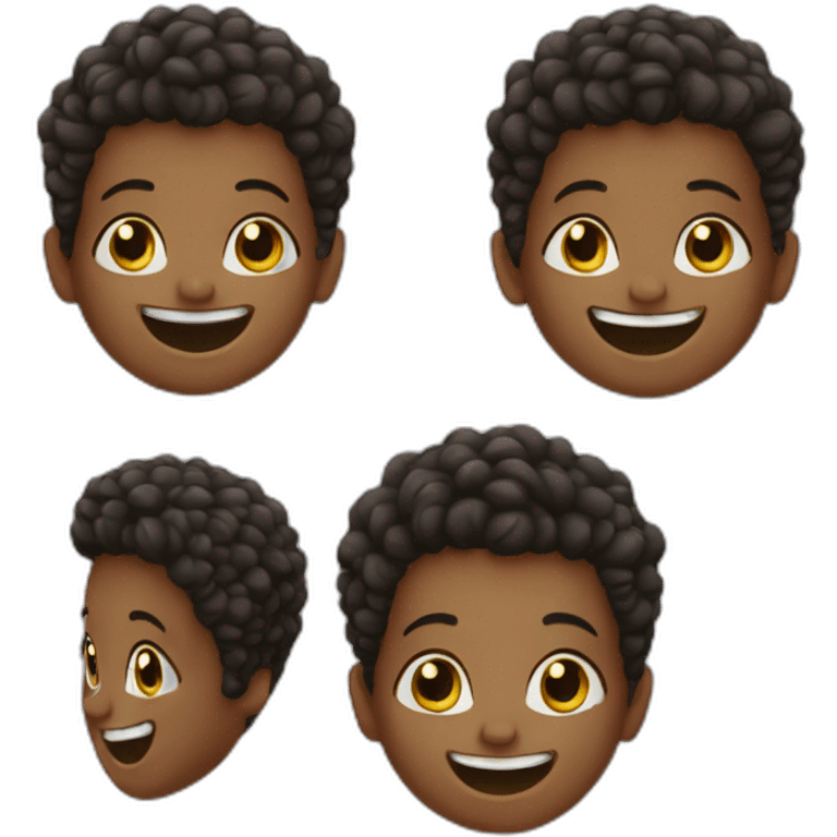 happy child afro emoji