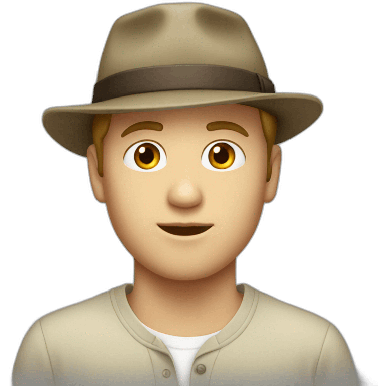 "White Boy with Hat and Earrings" emoji