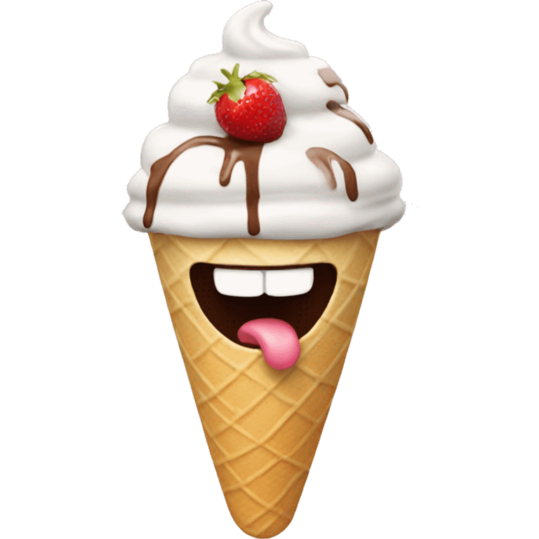 emoji eating ice cream  emoji