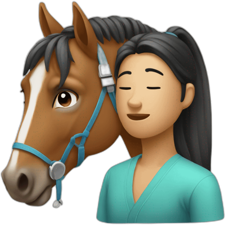 Acupuncturing an horse emoji