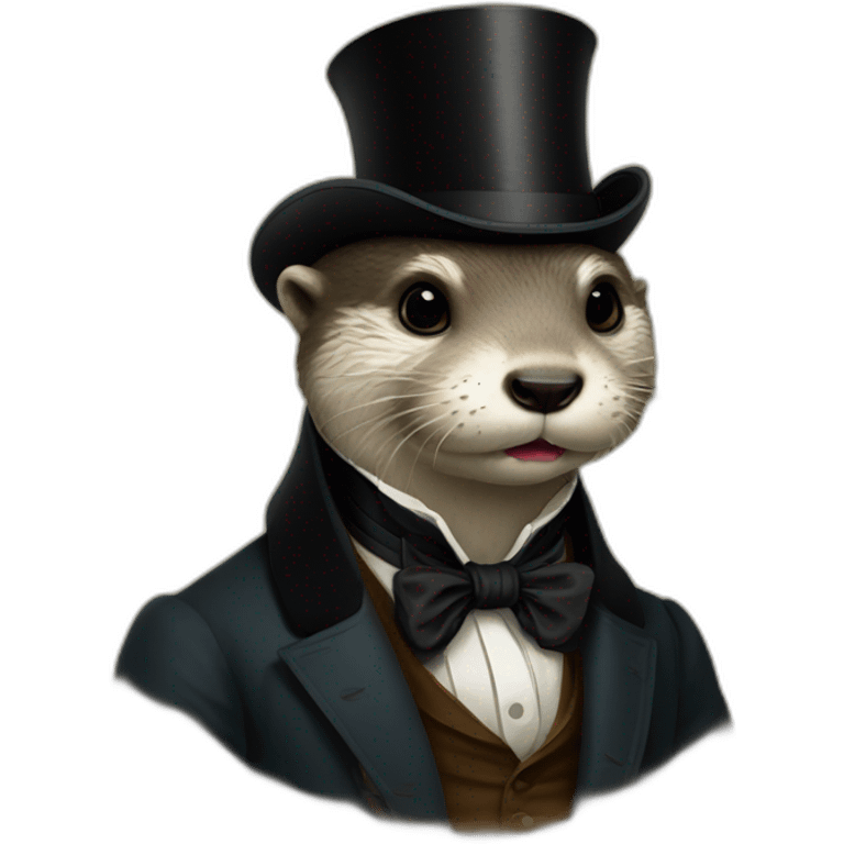 a gentleman otter in a 19th century portrait emoji