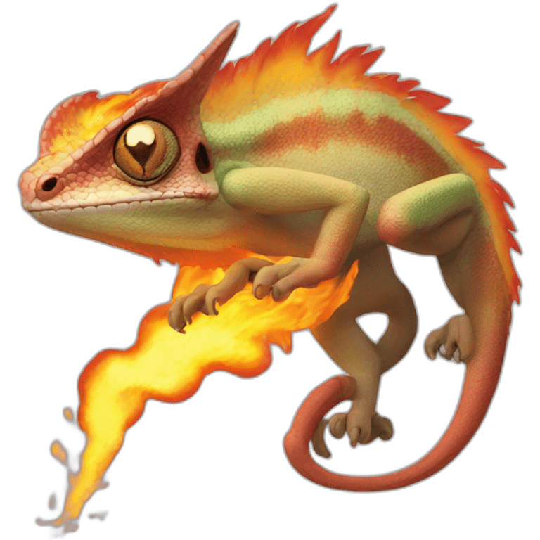 Camaleon ardiendo emoji