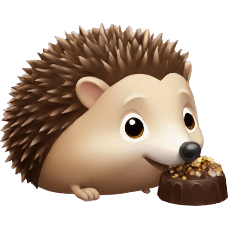 hedgehog eating chocolate  emoji