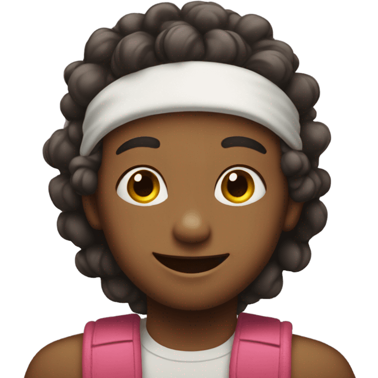 smiling boy in hairband portrait emoji