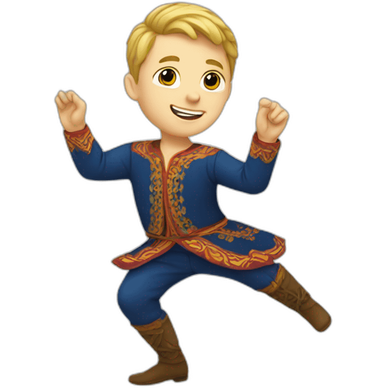 white boy in folk costume dancing emoji