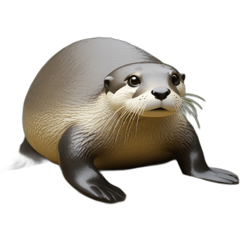 Une loutre sur une tortue emoji