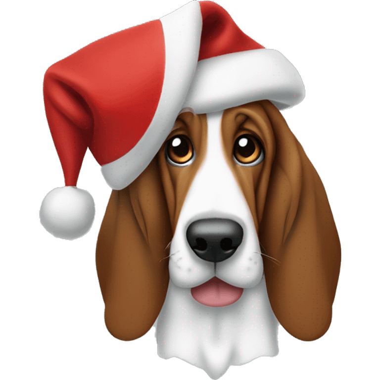 Basset hound wearing a Santa hat  emoji