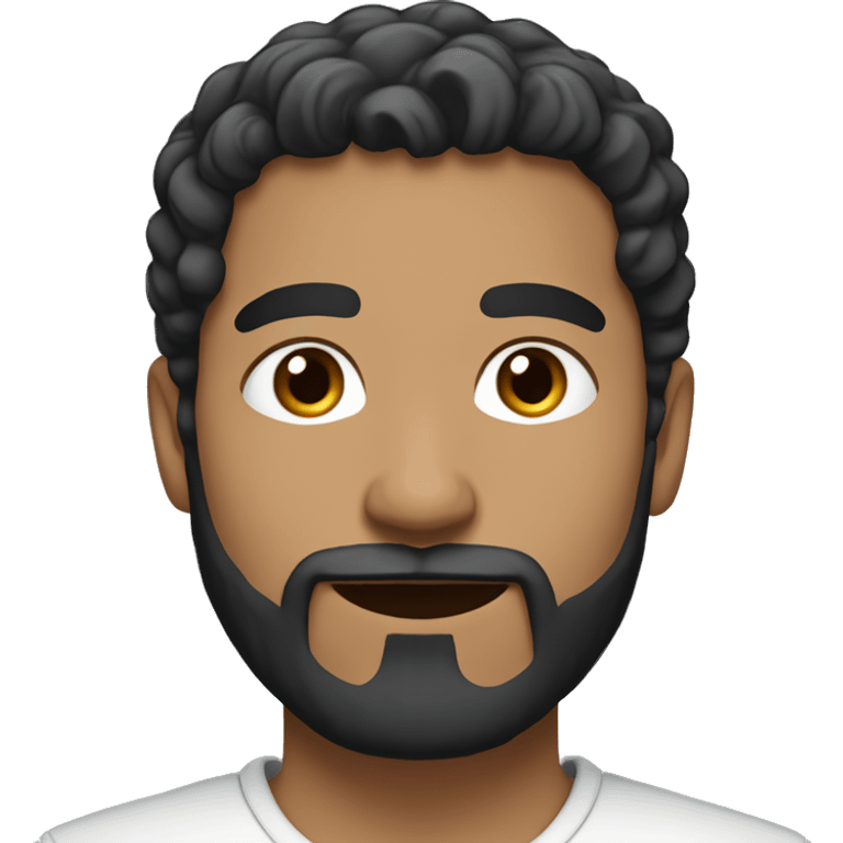 Muslim male with black slightly curly hair, big beard, and light brown skin. emoji