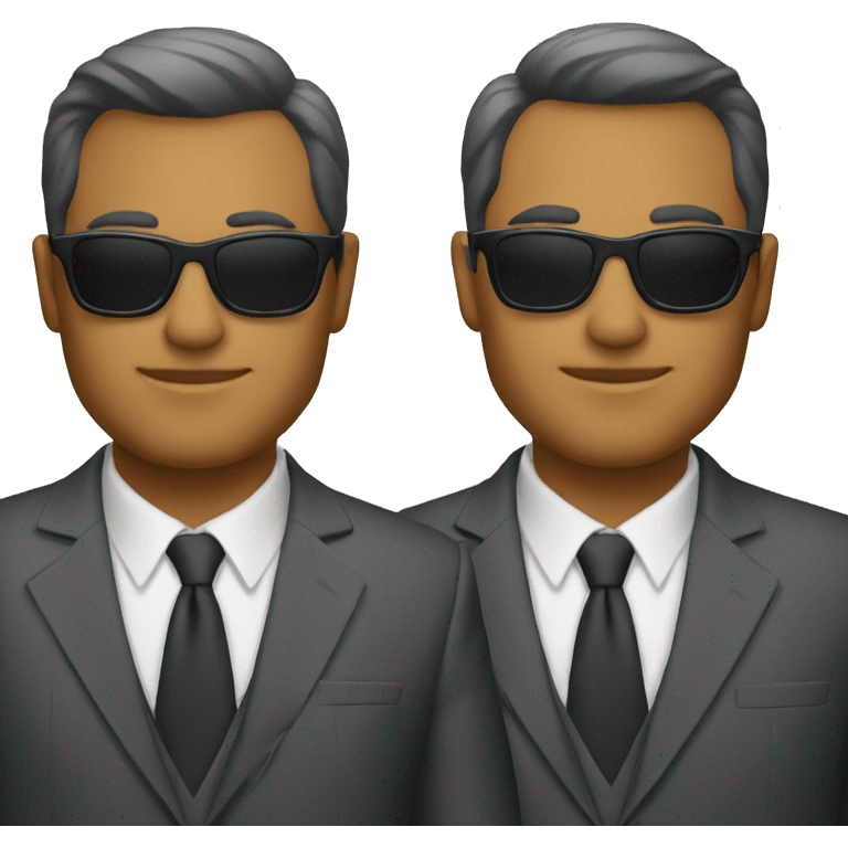 Two men in suits with sunglasses, ios emoji emoji