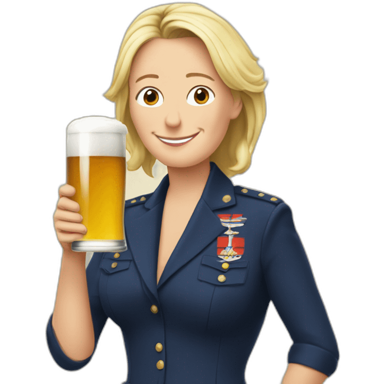 Marine lepen buvant une bière  emoji