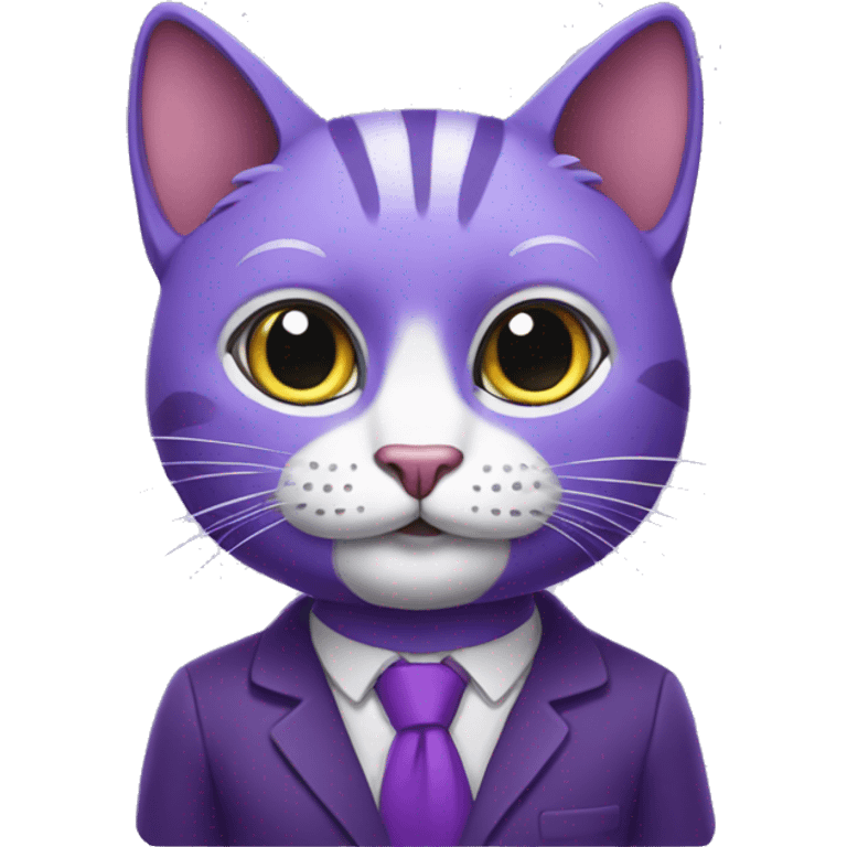 Purple humanised Cat psychologist emoji