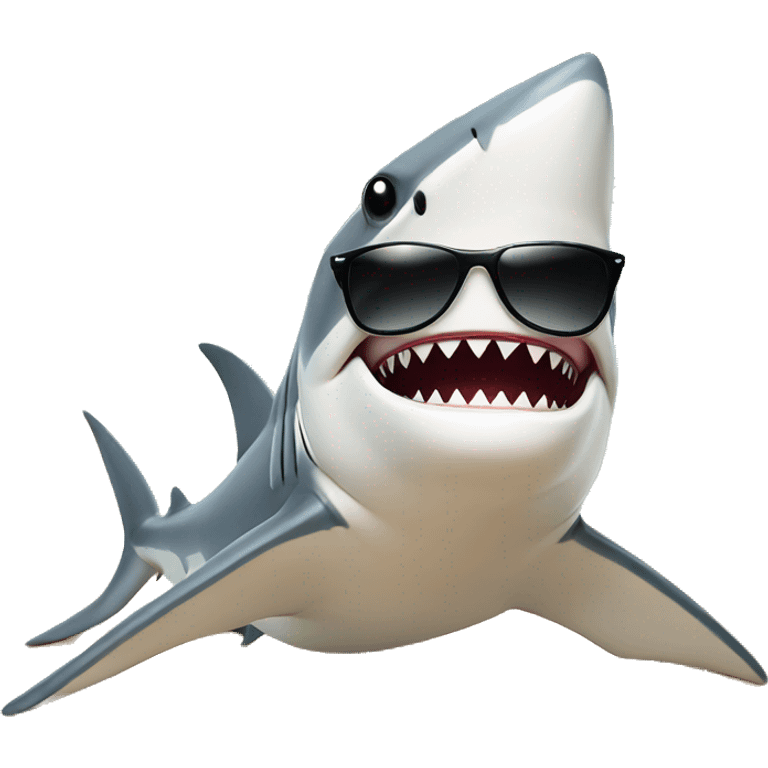 Shark with sunglasses on the Beach  emoji