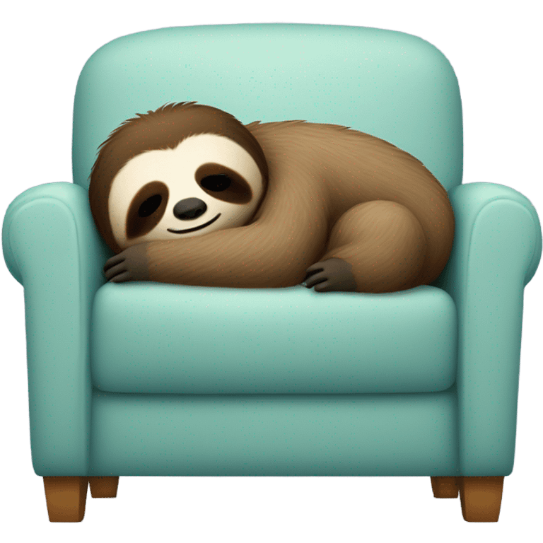 sloth sleeping on the armchair  emoji