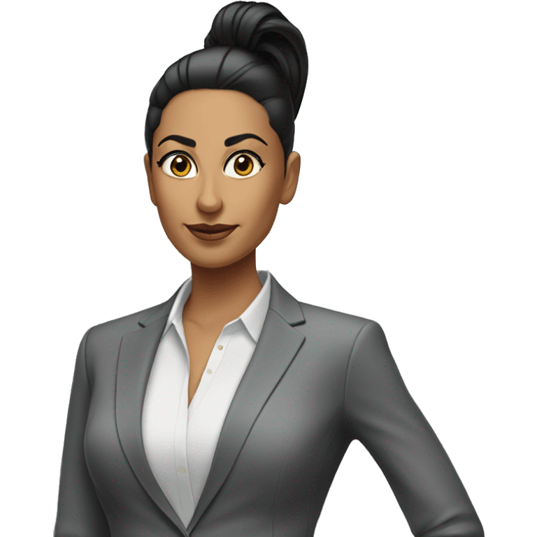 ceo latina woman with slick back ponytail black hair  emoji