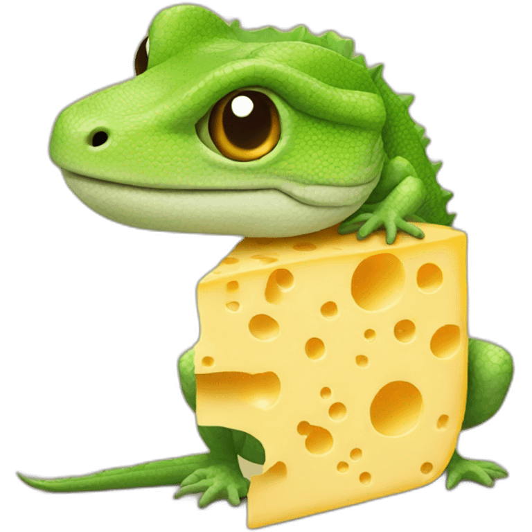 lizard made of cheese emoji