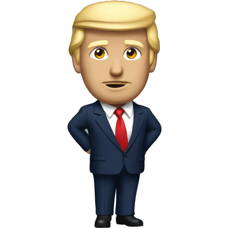 Donald Trump with navy suit and red tie  emoji