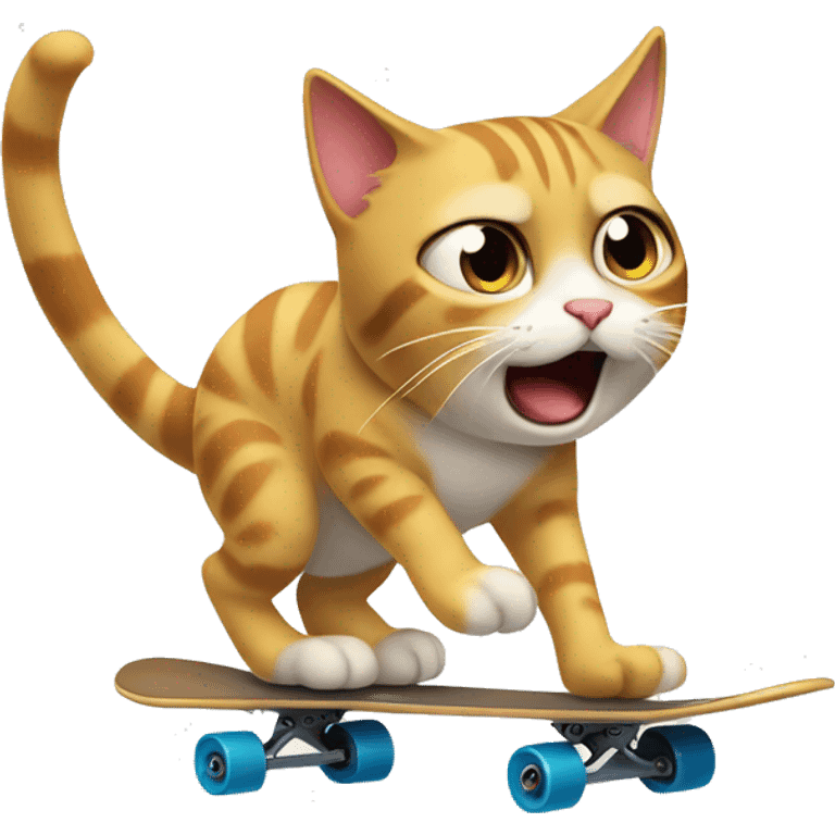 confused skating cat having no idea wtf is going on emoji