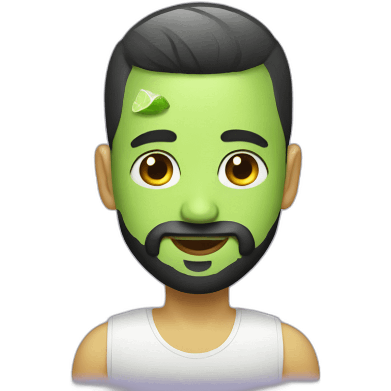 shaved hair boy with black beard with mojito emoji